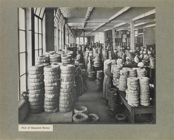 (PIRELLI-GENERAL--CABLE WORKS) Presentation album with 26 large-format photographs depicting cable manufacturing, offices, testing room